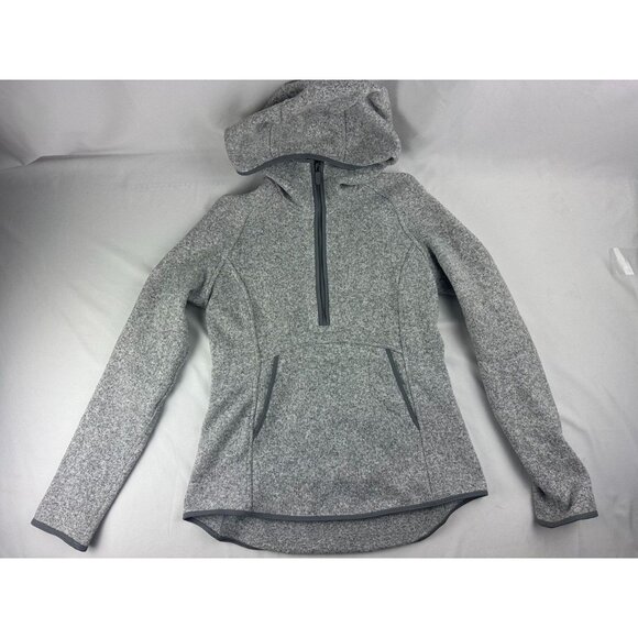 lululemon athletica Tops - Lululemon Fleece and Thank You Pullover Hoodie Sweater Heathered White Gray 6